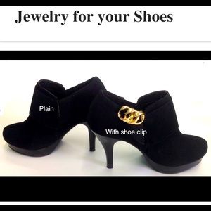 3 Ring Gold Shoe Jewelry Clips GOF11